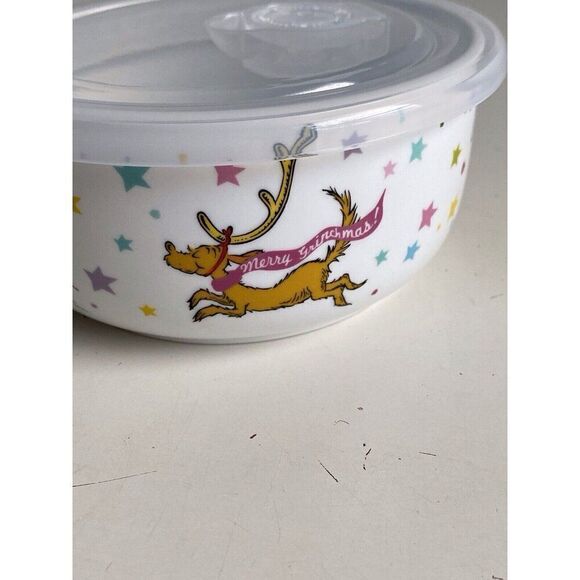 The Grinch Whoville Christmas Ceramic Storage Bowl Container Pressure Lid SMALL - Picture 6 of 11